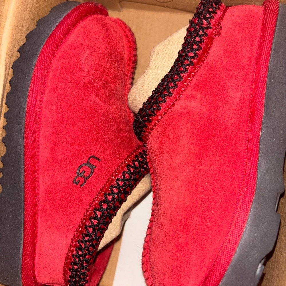 UGG Vibrant Red Suede Slippers